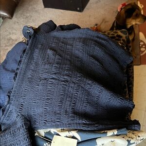 Aeropostale Dark Blue Textured Blouse